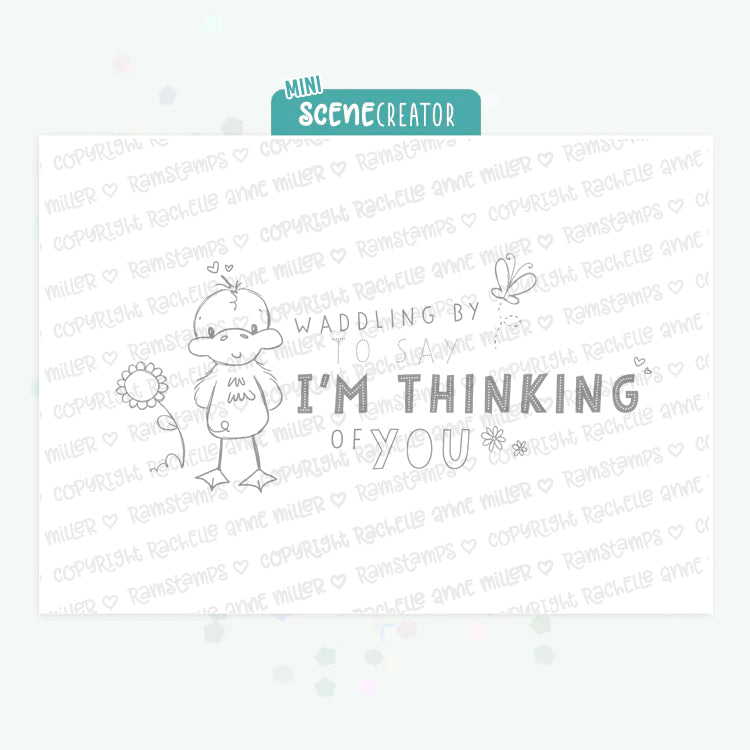 'Ducky Thoughts' Mini Scene Creator digital Stamp