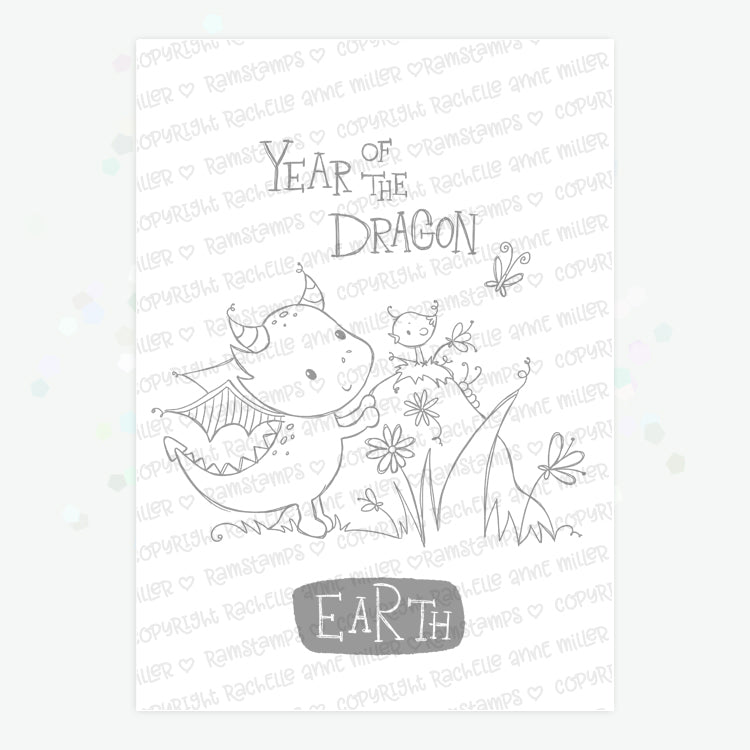 'Year of the Dragon - Earth' Digital Stamp