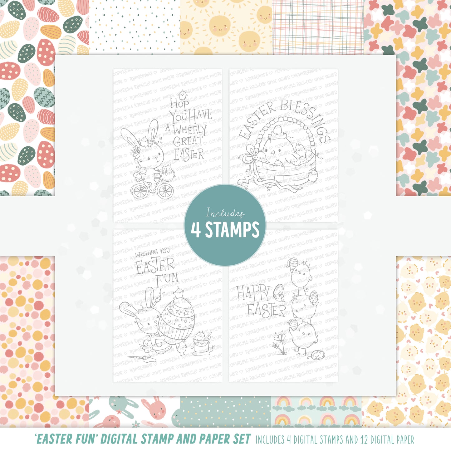 'Easter Fun' Digital Stamp & Paper Set