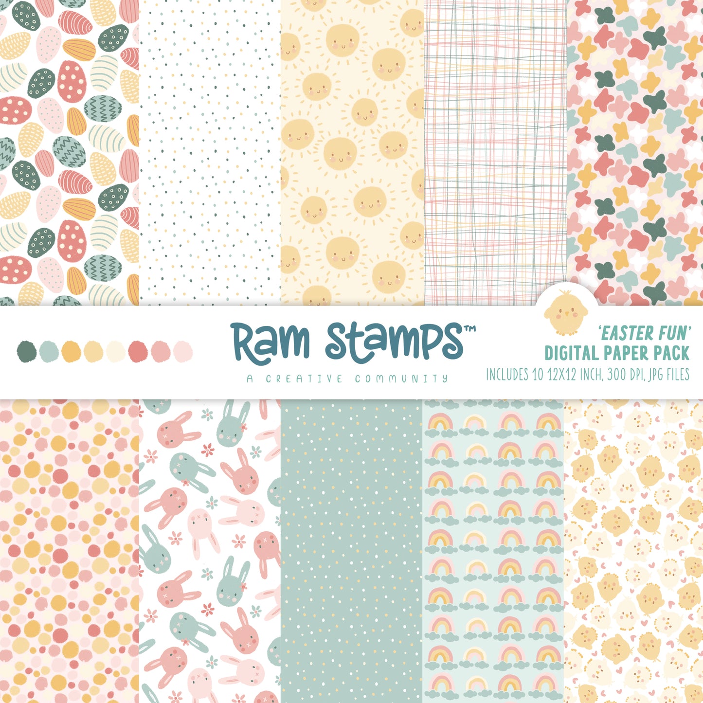 'Easter Fun' Digital Pattern Paper Pack