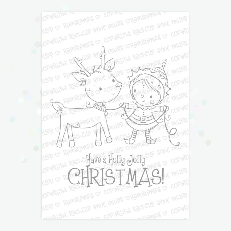 'Holly Jolly Elf' Digital Stamp