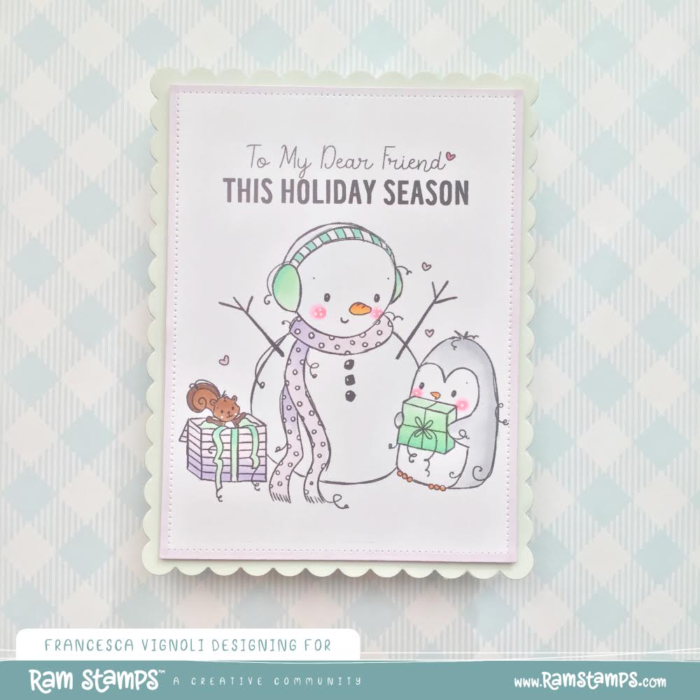 'Penguin & Snowman: Christmas Gifts' Digital Stamp