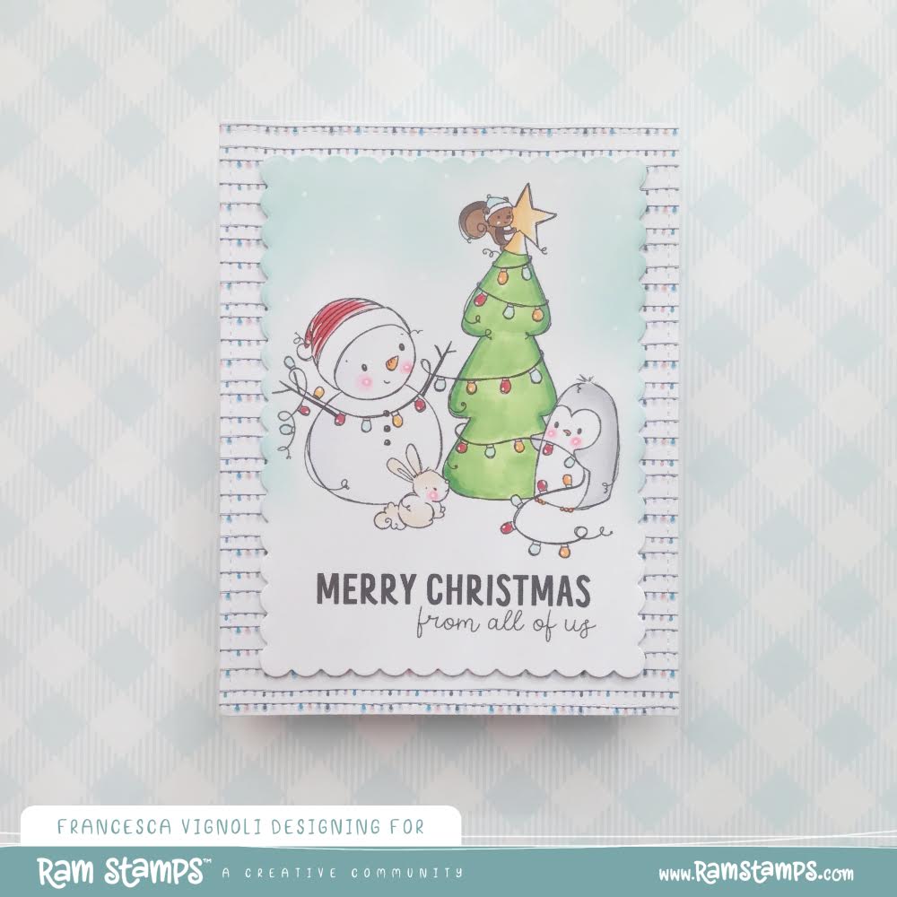 'Penguin & Snowman: From All of Us' Digital Stamp