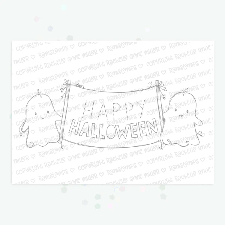 'Happy Halloween' Digital Stamp & Paper Set