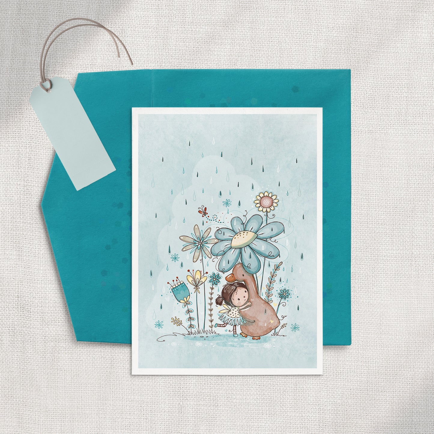 'Summer Rain' 5x7 Greeting Card