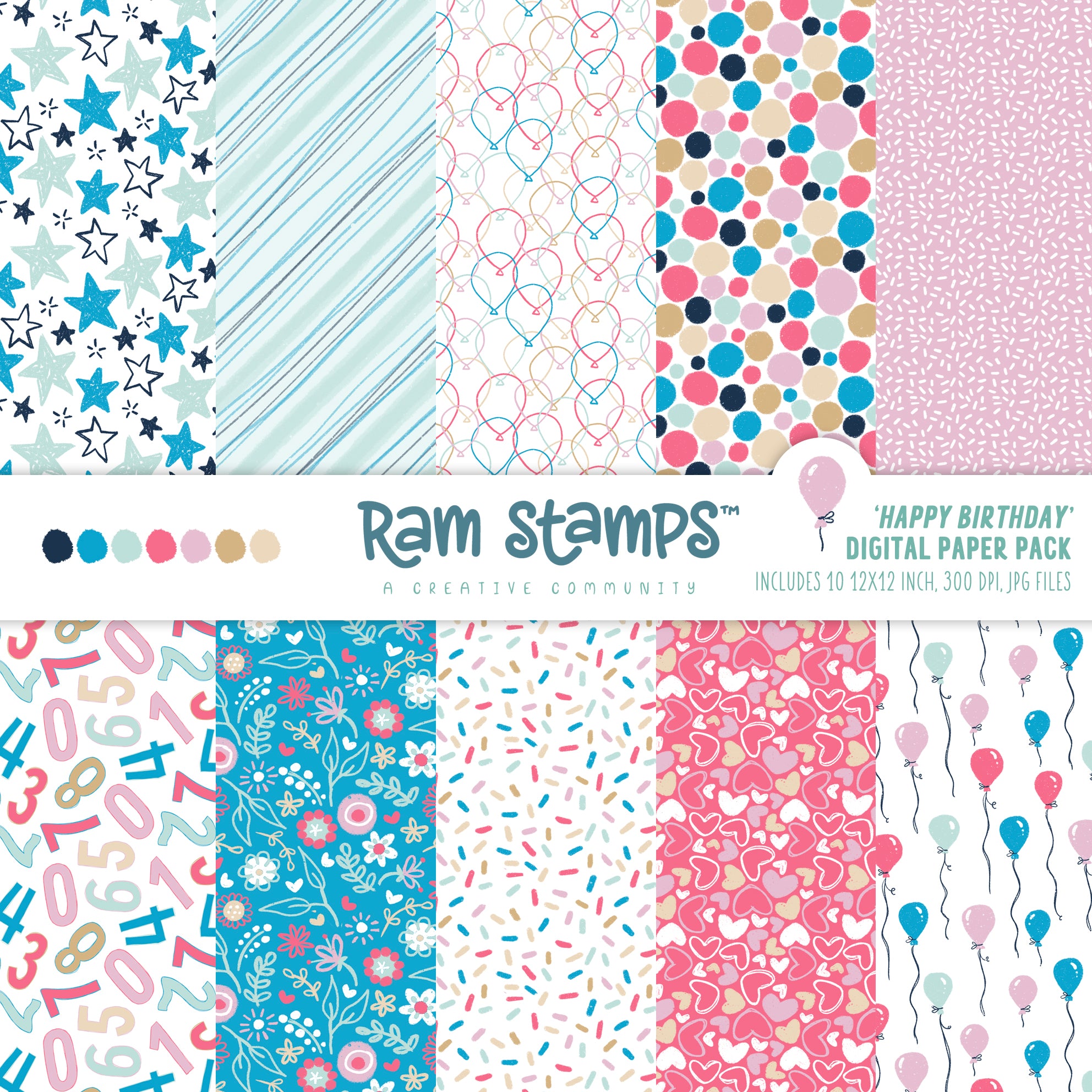 Happy Birthday' Digital Pattern Paper Pack – Rachelle Anne Miller Creative Studios happy-birthday-digital-pattern-paper-pack-rachelle-anne-miller-creative-studios