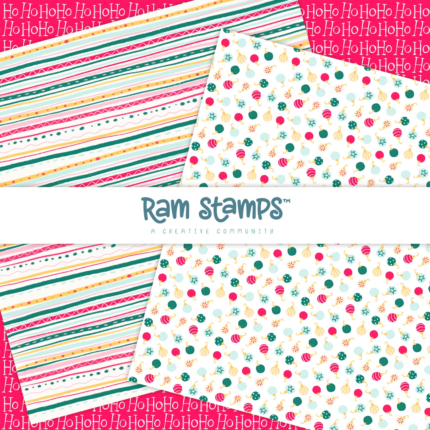 'Holly Jolly Christmas' Digital Pattern Paper Pack