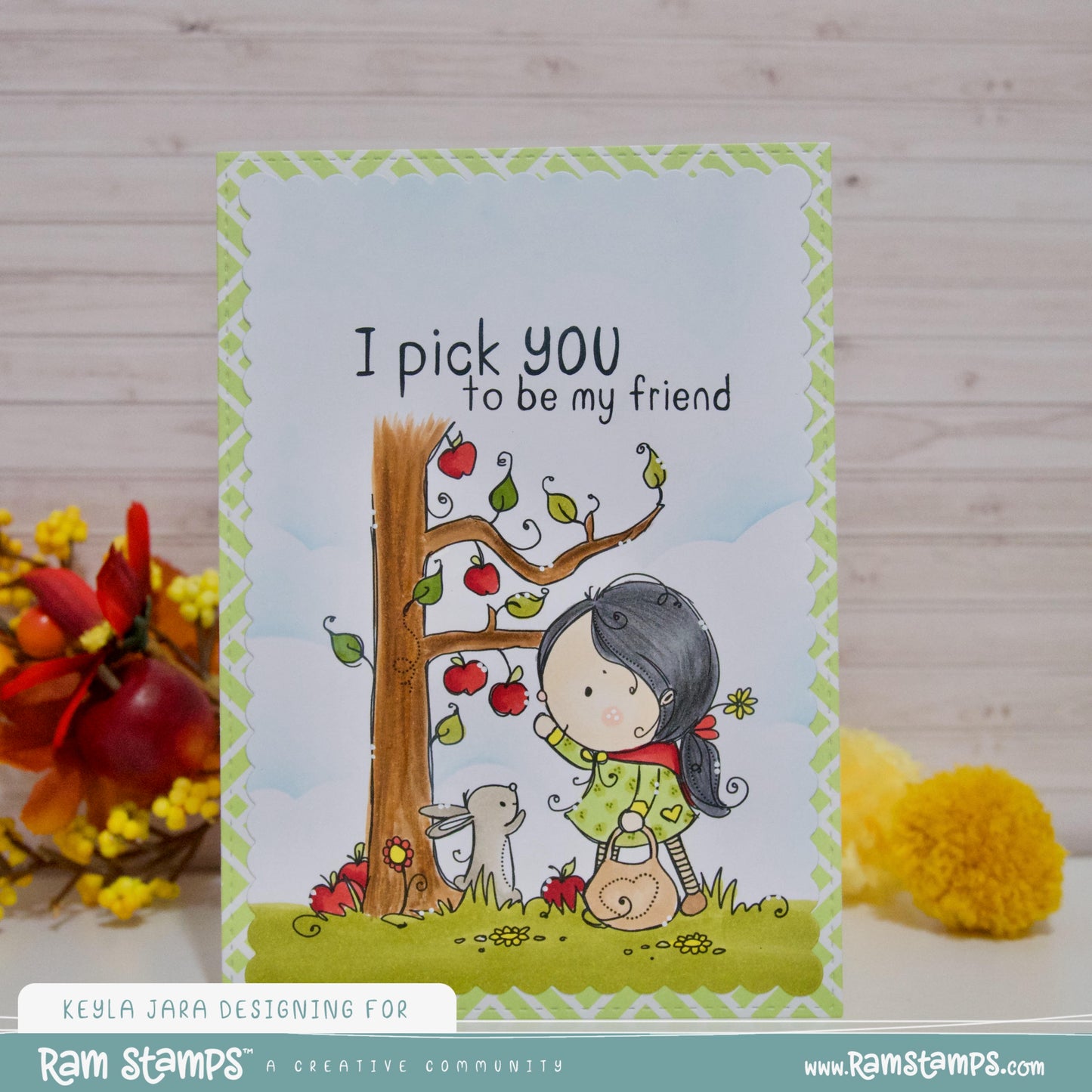 'Apple Picking' Digital Stamp