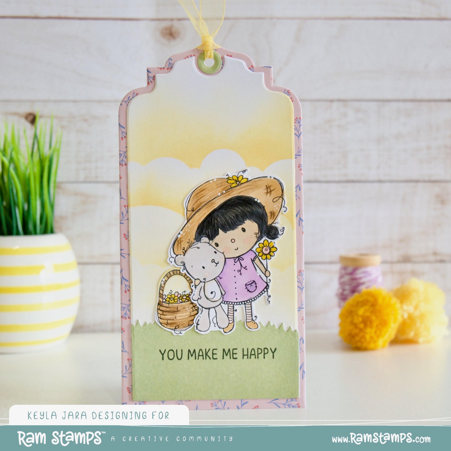 'Flowers for Teddy' Digital Stamp