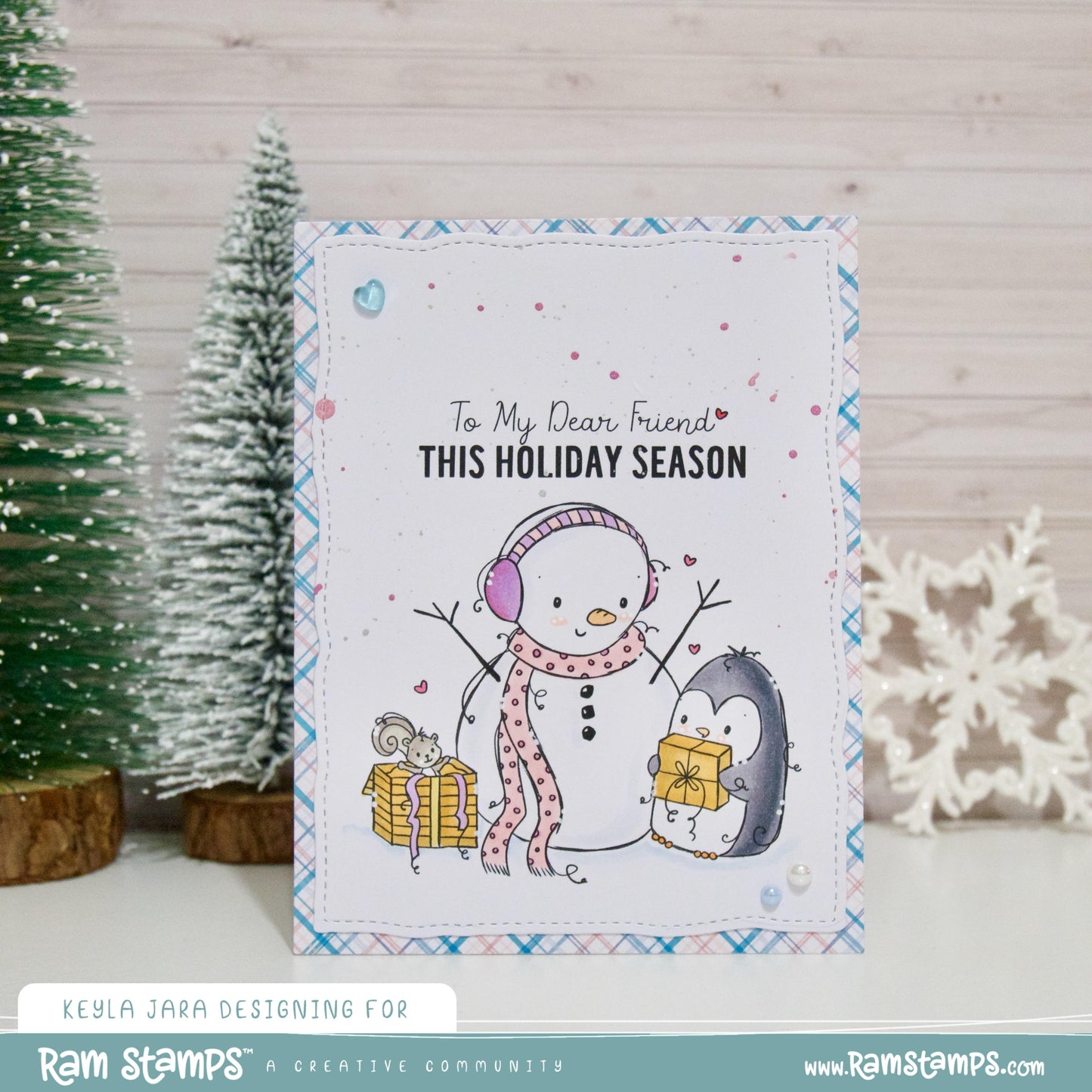 'Penguin & Snowman: Christmas Gifts' Digital Stamp