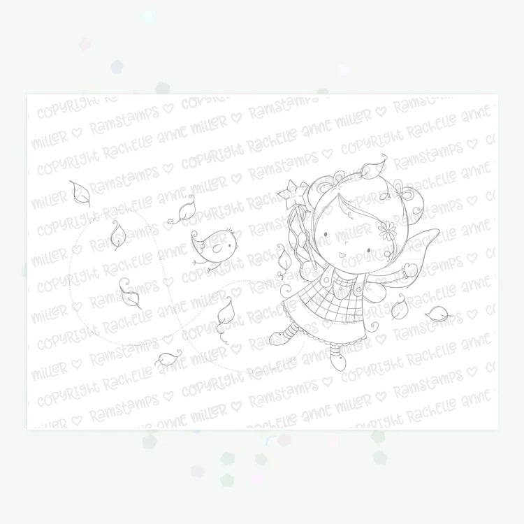 'Fairy & Birdy: Leaves' Digital Stamp