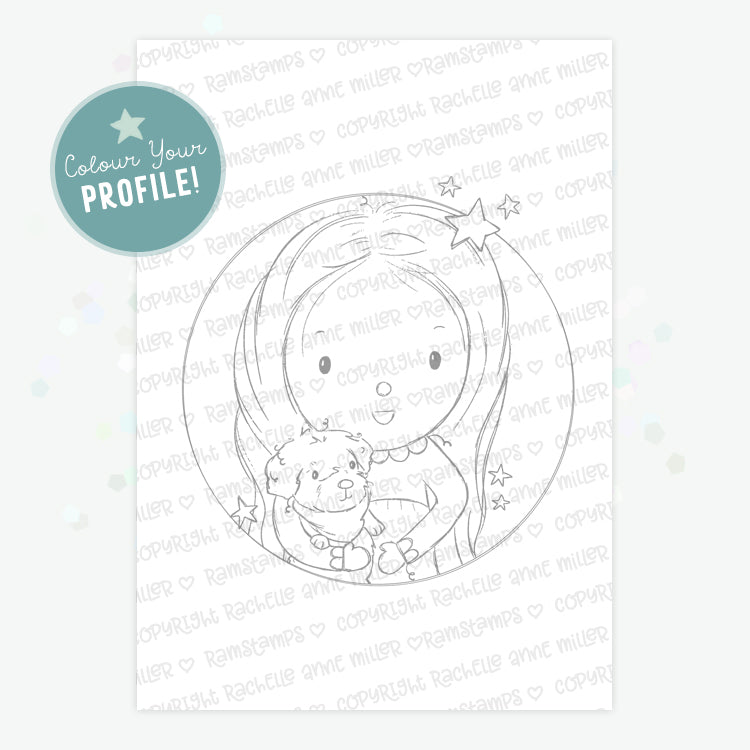 'Little Lady & Leica' Profile Digital Stamp