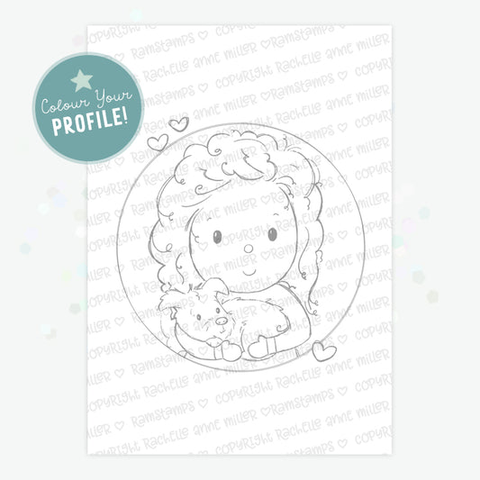 'Pup Cuddles with Liz' Profile Digital Stamp