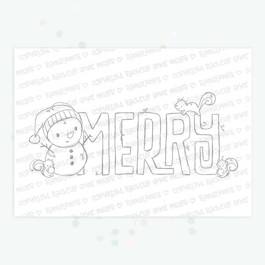 'Christmas Merry' Digital Stamp