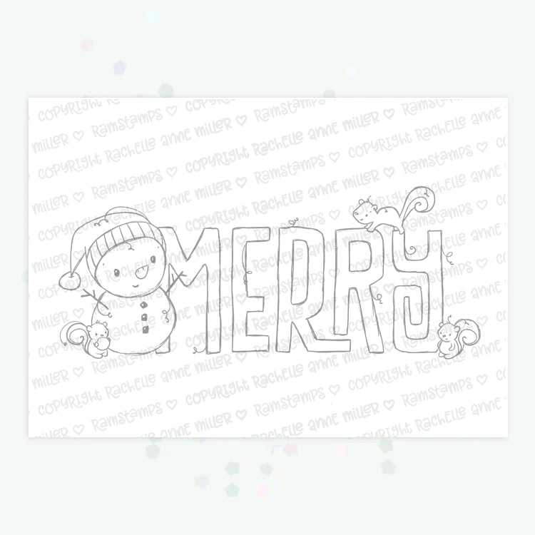 'Christmas Merry' Digital Stamp