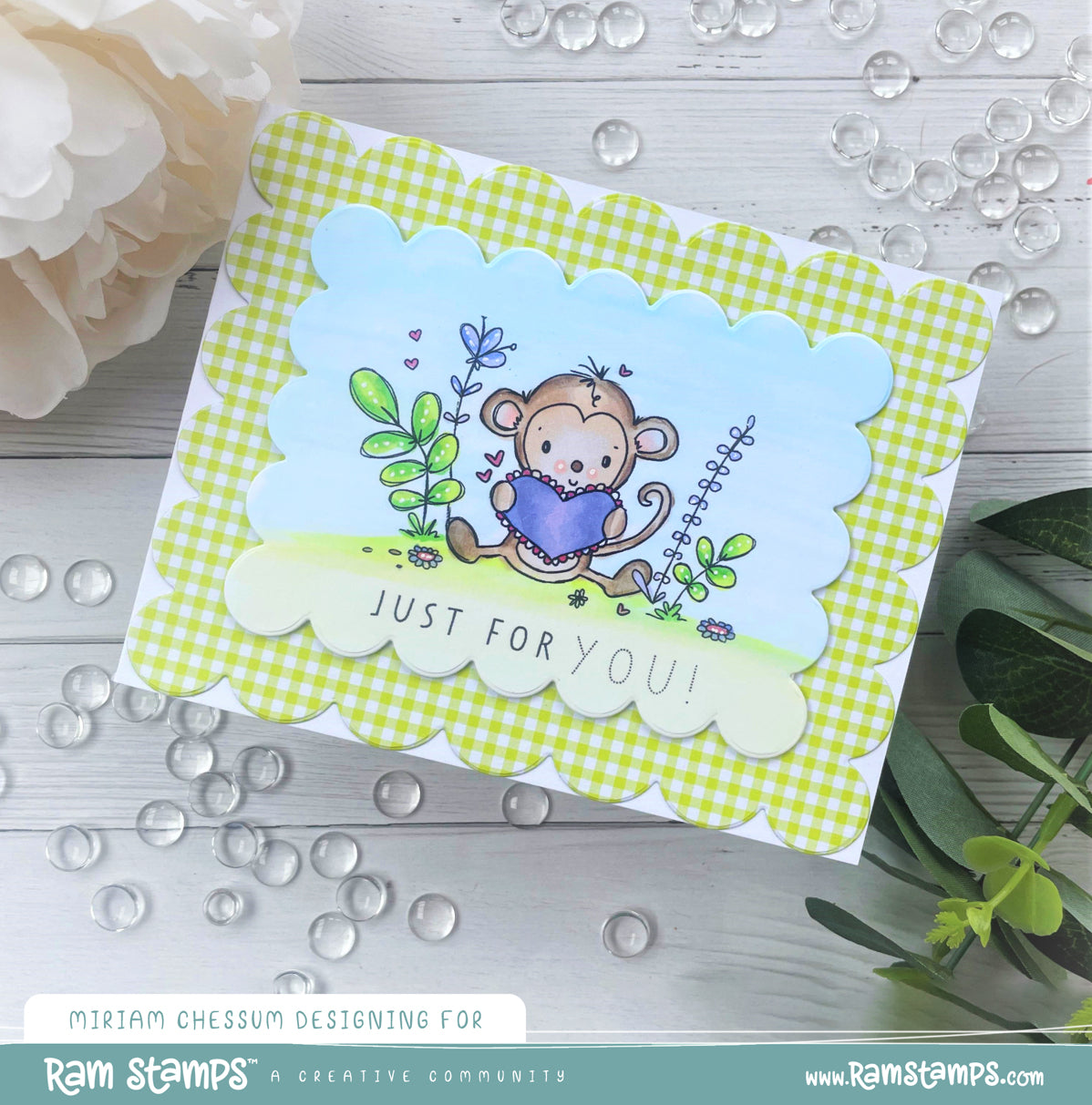 'Monkey Smiles' Mini Scene Creator Digital Stamp