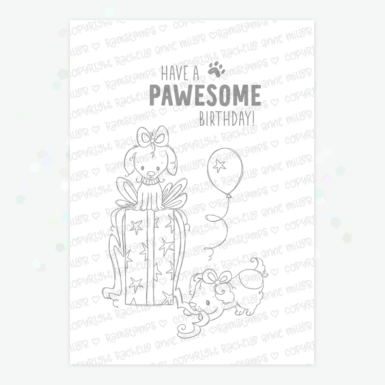 'Puppy Party' Rammy Stamp Club Digital Stamp