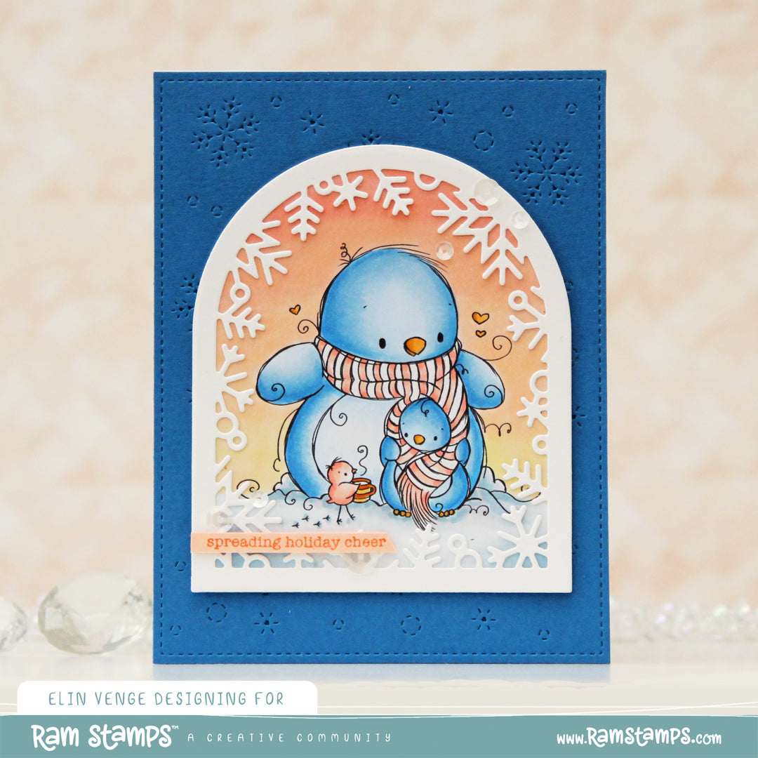 'Penguin Hug' Digital Stamp