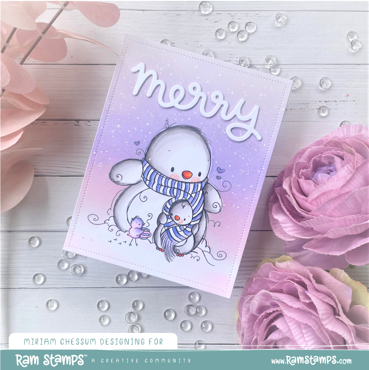 'Penguin Hug' Digital Stamp