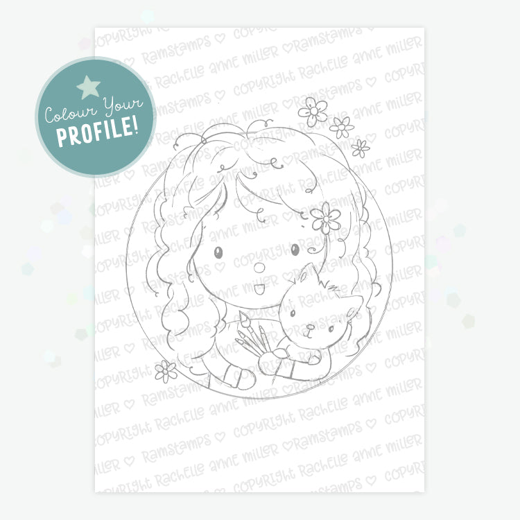 'Rocio Loves Cats' Profile Digital Stamp