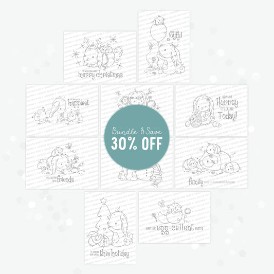 'Bunny & Guinea Collection' 10 Digital Stamps