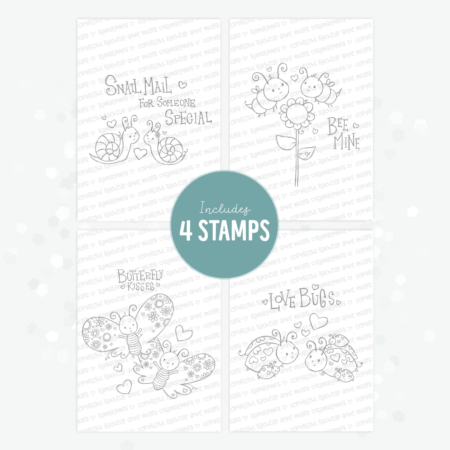 'Love Bugs' Digital Stamp & Paper Set