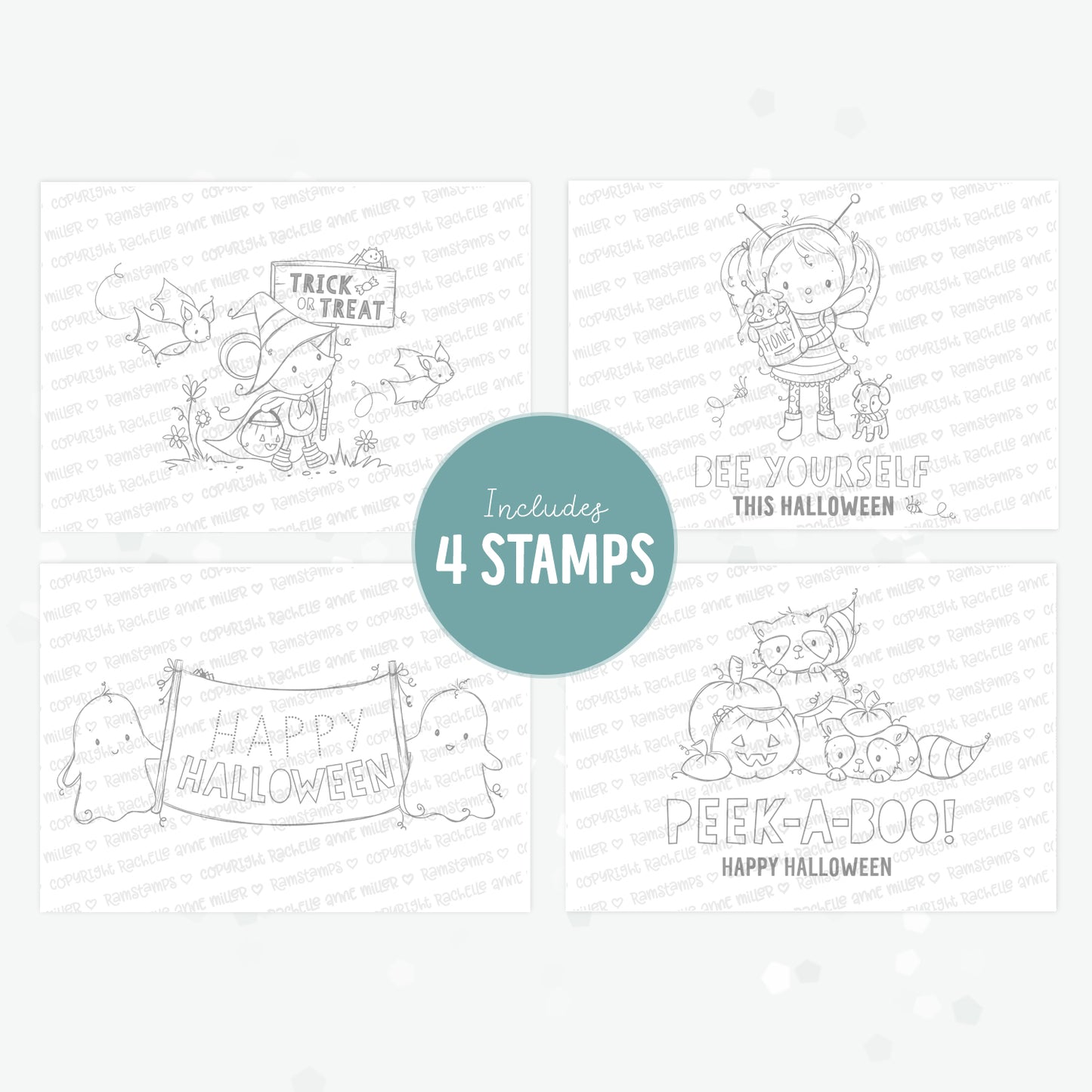 'Happy Halloween' Digital Stamp & Paper Set