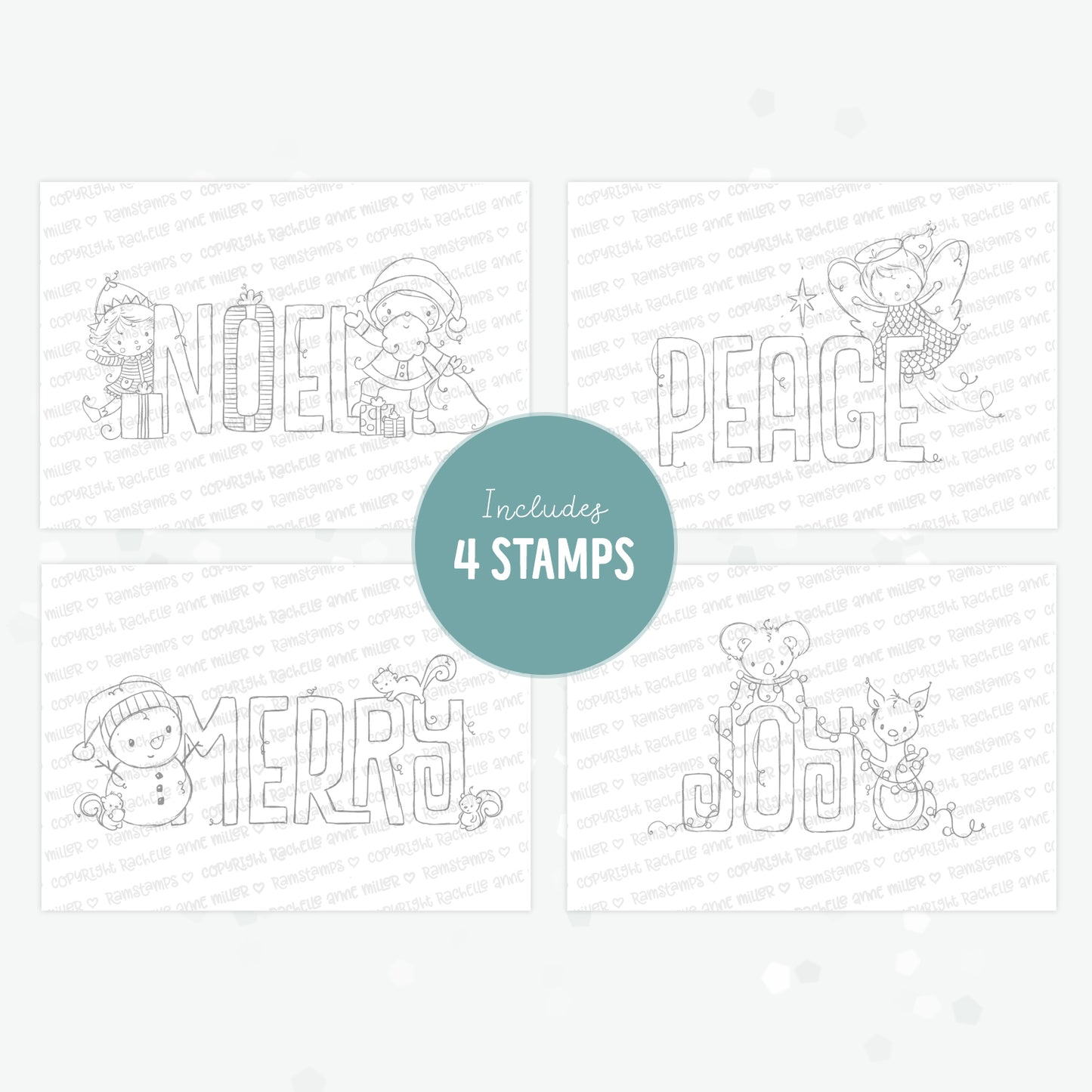 'Christmas Sentiments' Digital Stamp Set