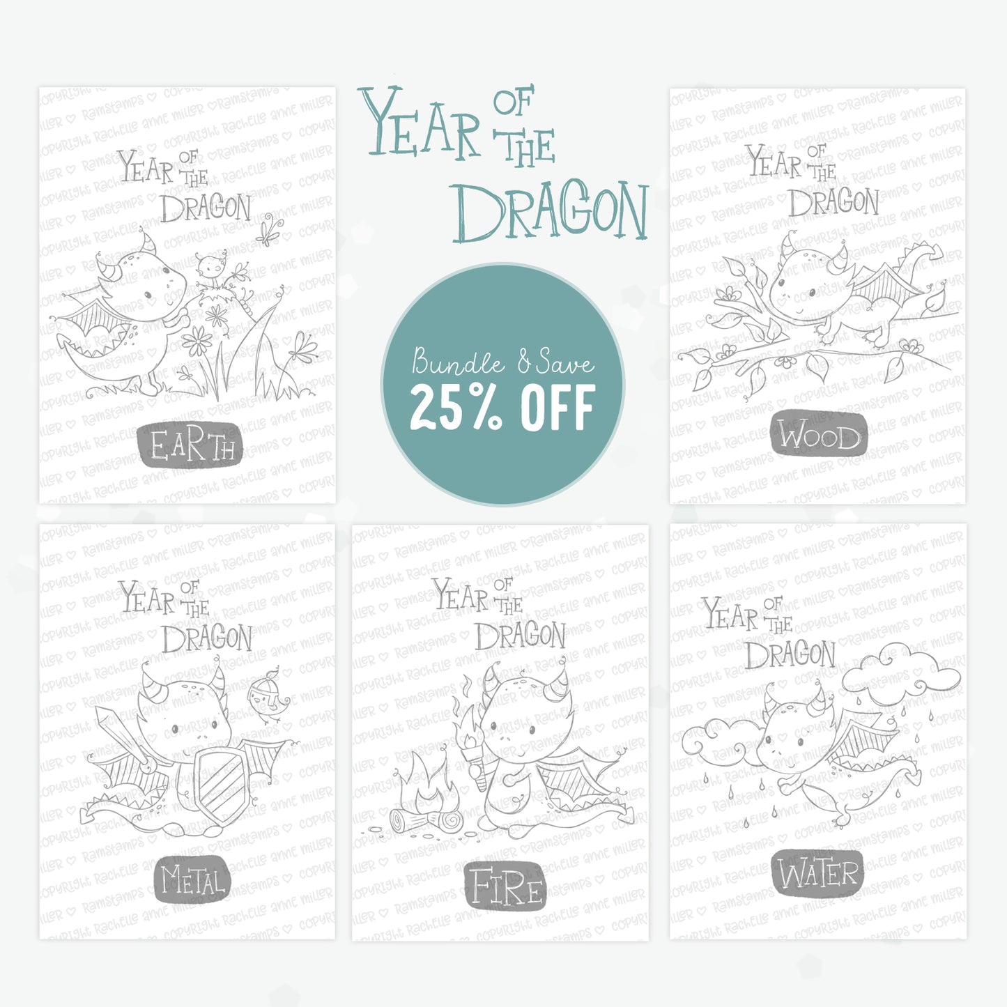 'Year of the Dragon' Digital Stamp Set