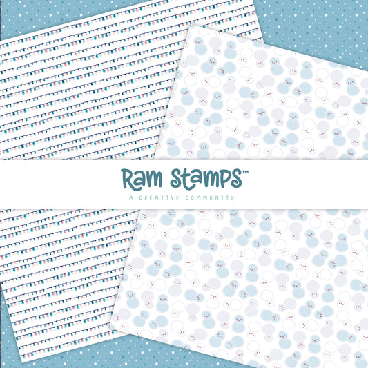 'Snowy Christmas' Digital Pattern Paper Pack