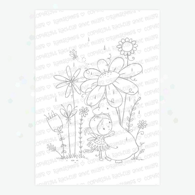 'Summer Rain' Digital Stamp