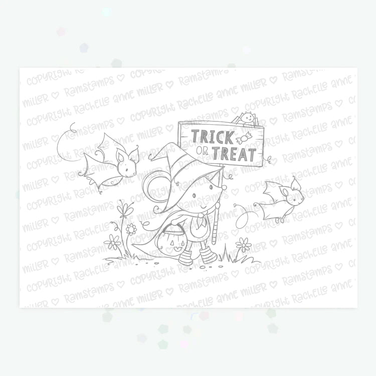 'Happy Halloween' Digital Stamp & Paper Set