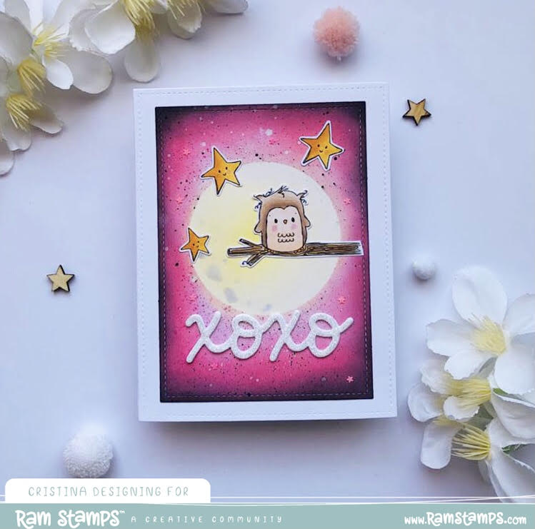 'Special Day Owl' Mini Scene Creator Digital Stamp