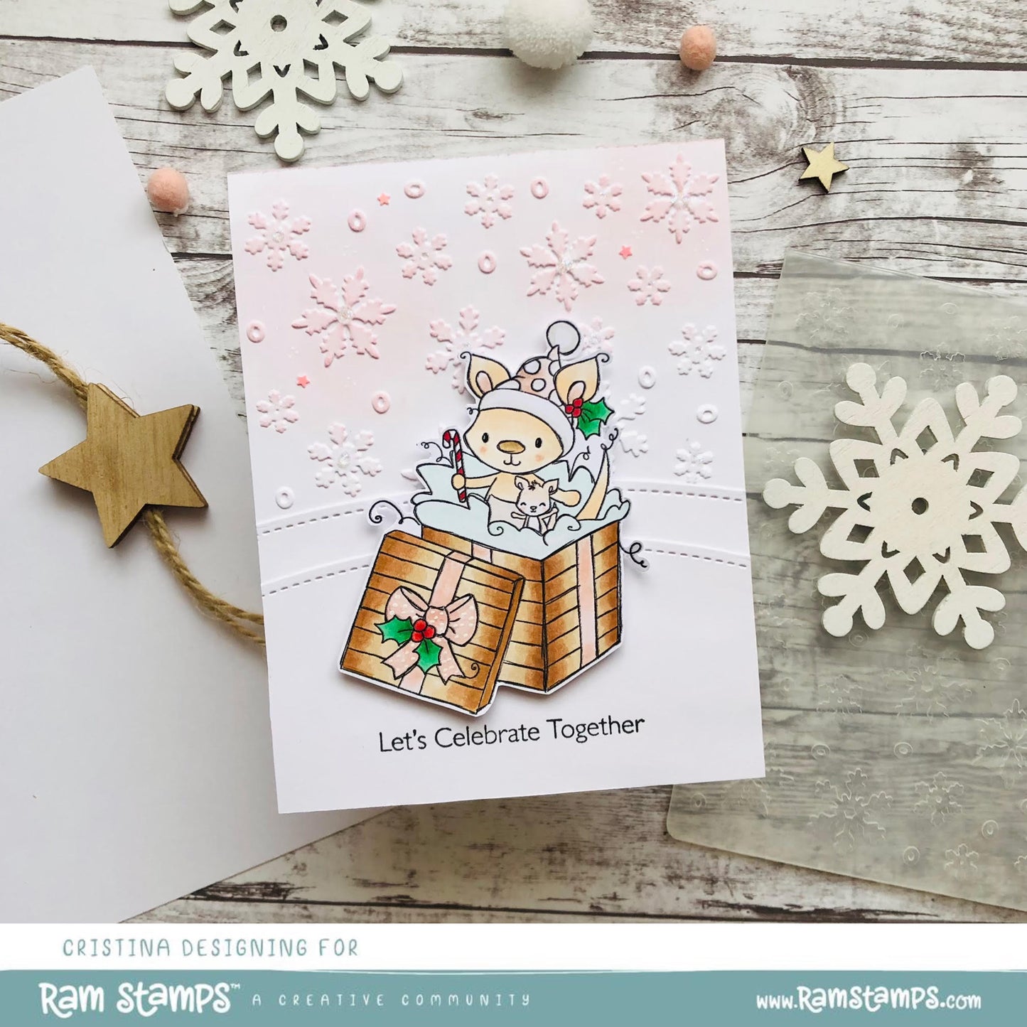 'Kangaroo Christmas Surprise' Digital Stamp
