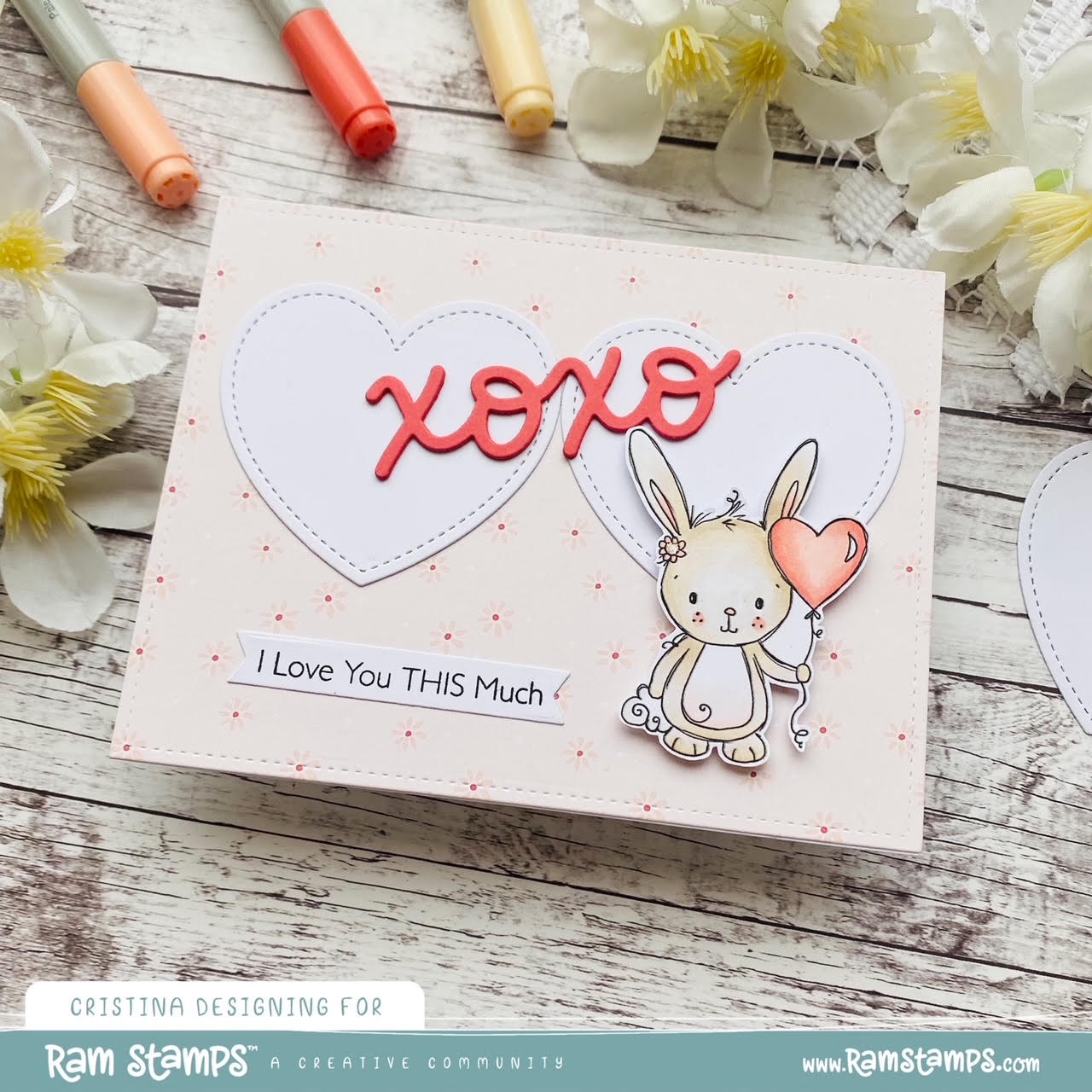 'Hoppy Birthday Bunny' Mini Scene Creator Digital Stamp