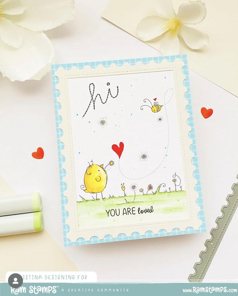 'Friendship Bird & Bee' Digital Stamp