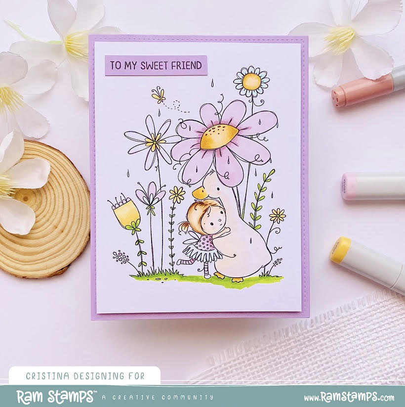 'Summer Rain' Digital Stamp