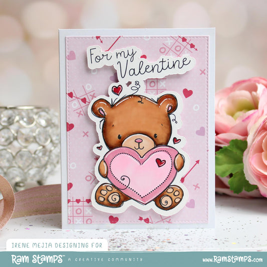 'Valentine Bear' Digital Stamp