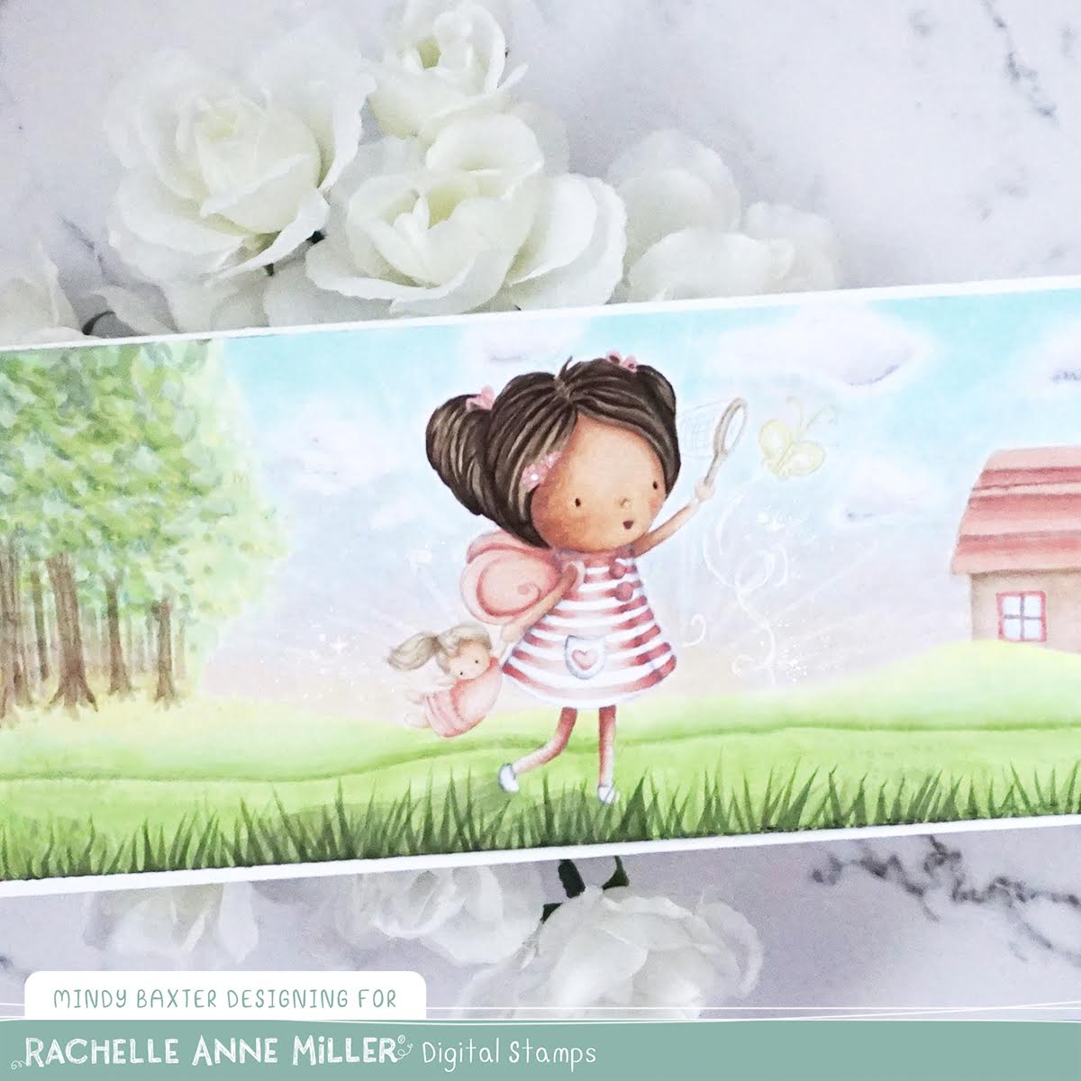 'Catching Butterflies' Digital Stamp