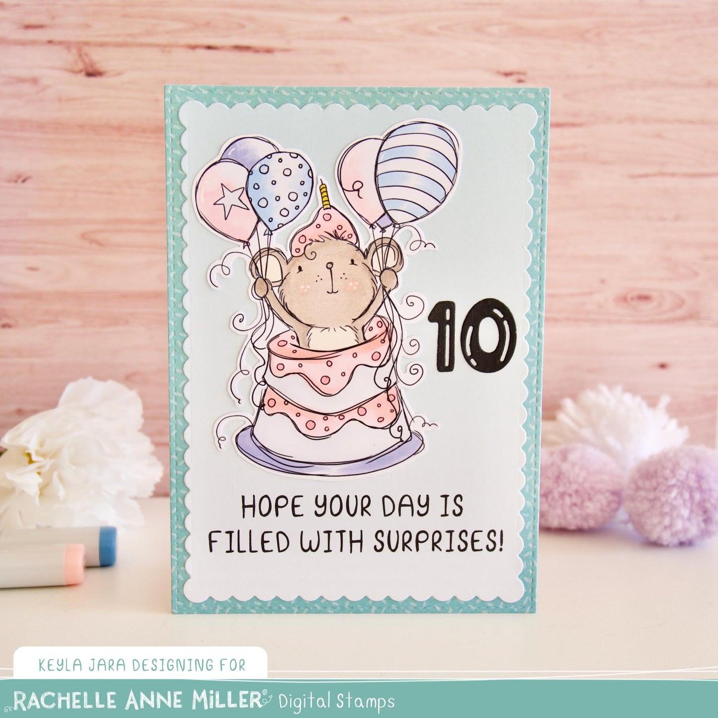 'Birthday Mouse' Digital Stamp