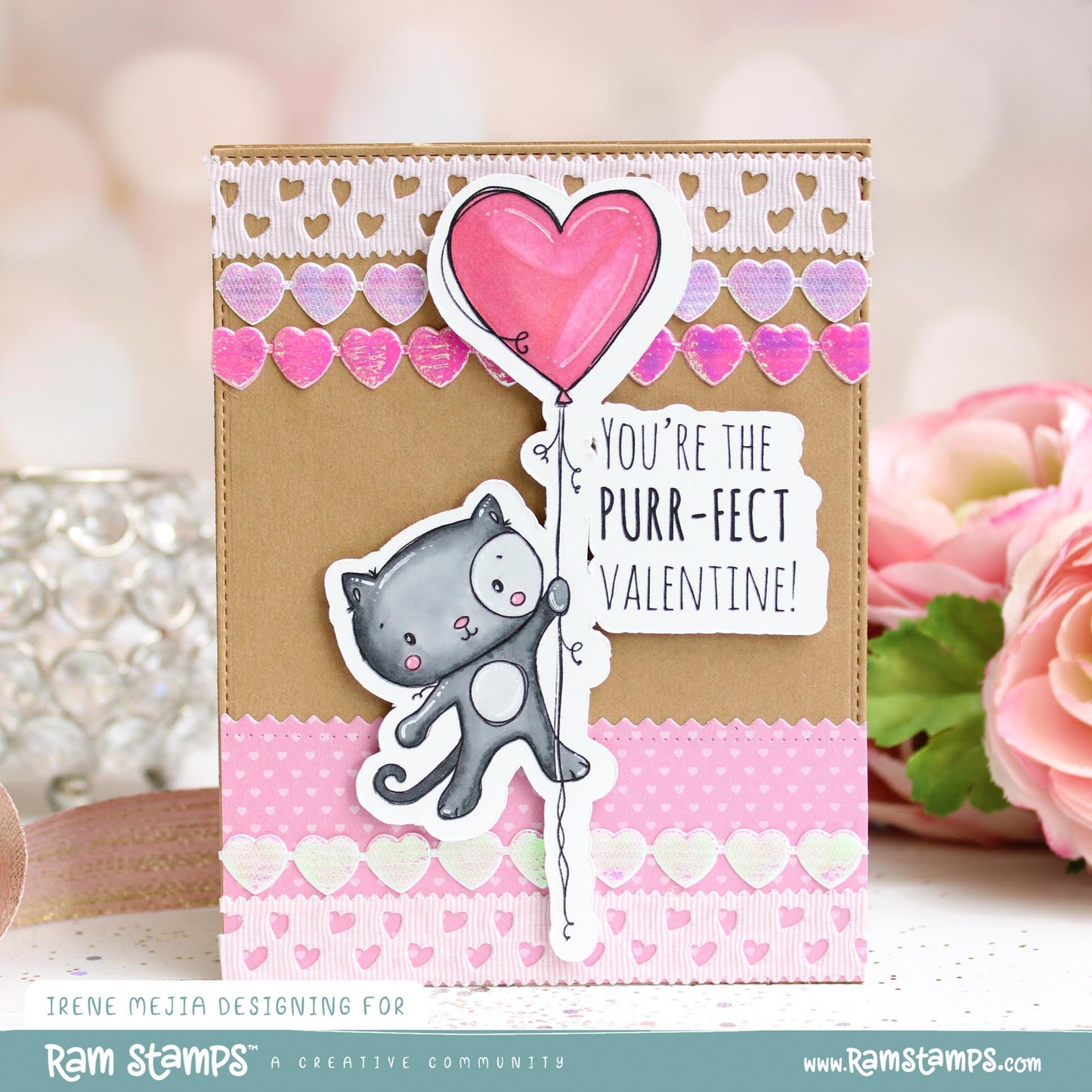 'Animal Valentines - Cat' Digital Stamp