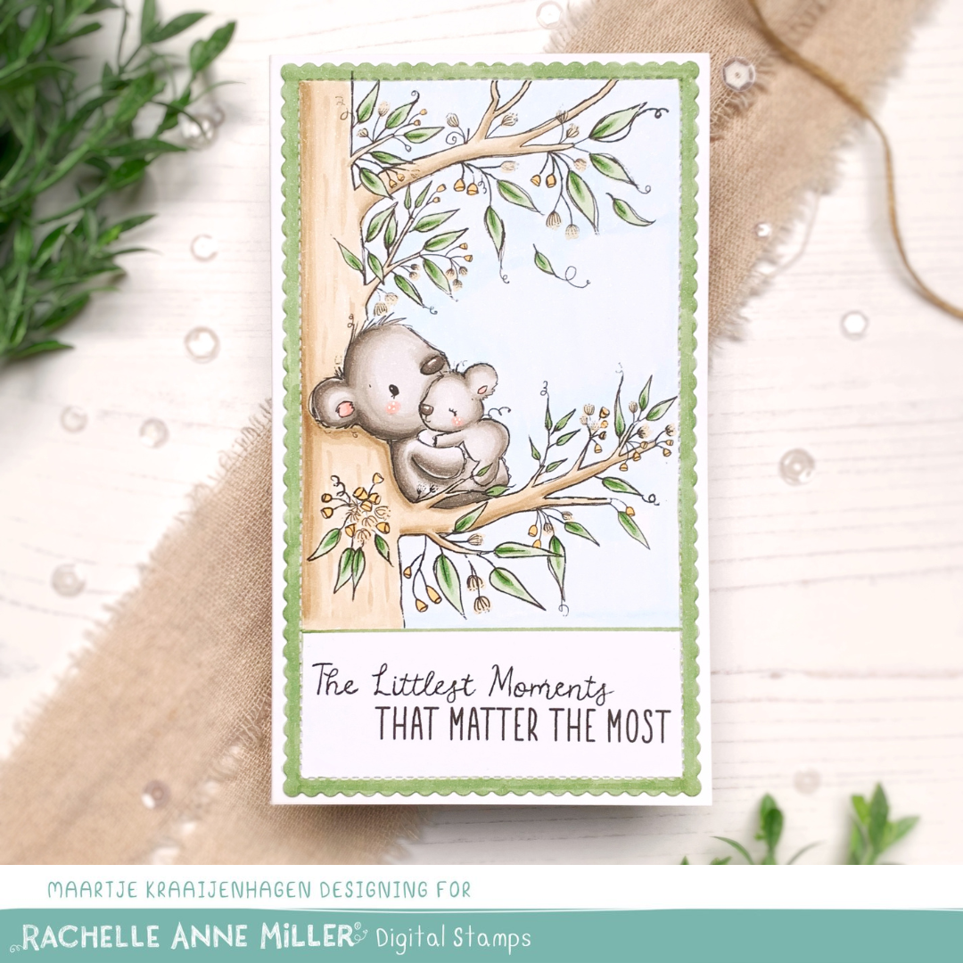 'Cuddling Koalas' Digital Stamp