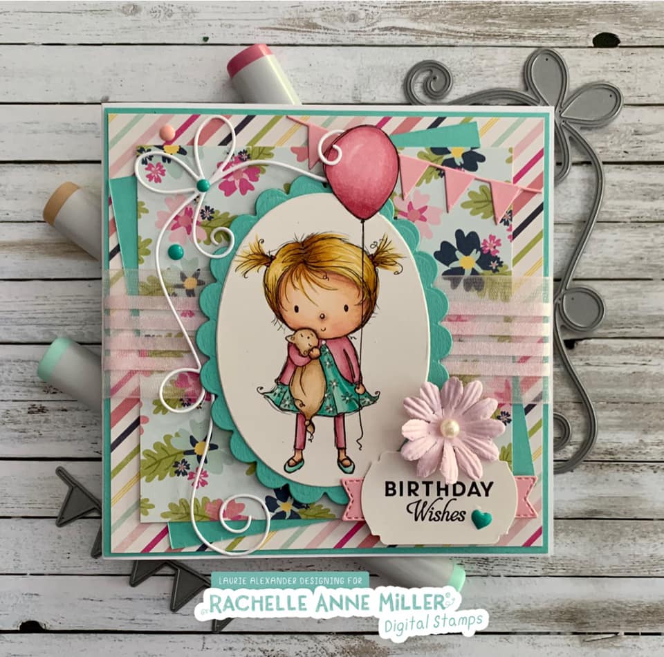 'Balloon Girl' Digital Stamp