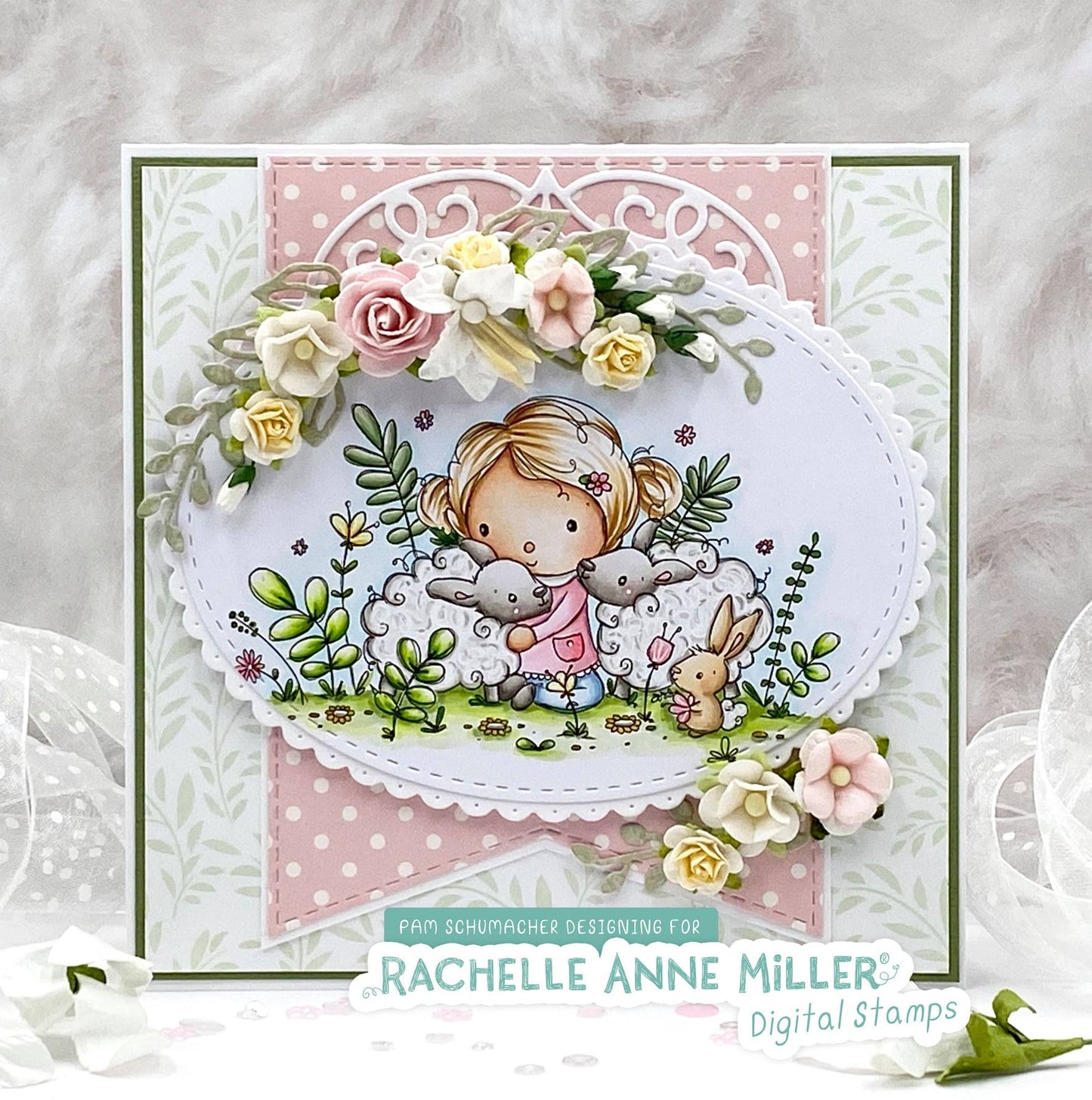 'Lamb Cuddle' Digital Stamp