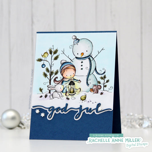 'Woodland Snowman' Digital Stamp