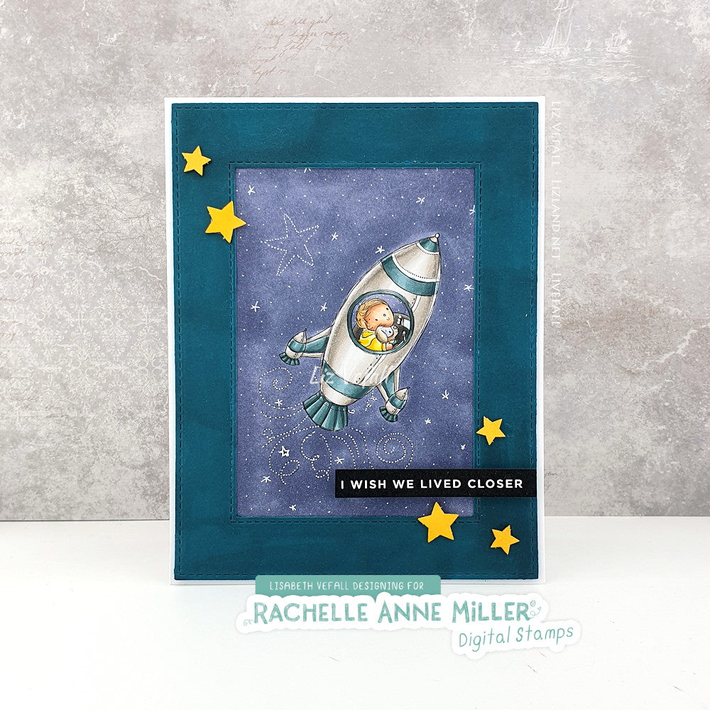 'Space Rocket' Digital Stamp