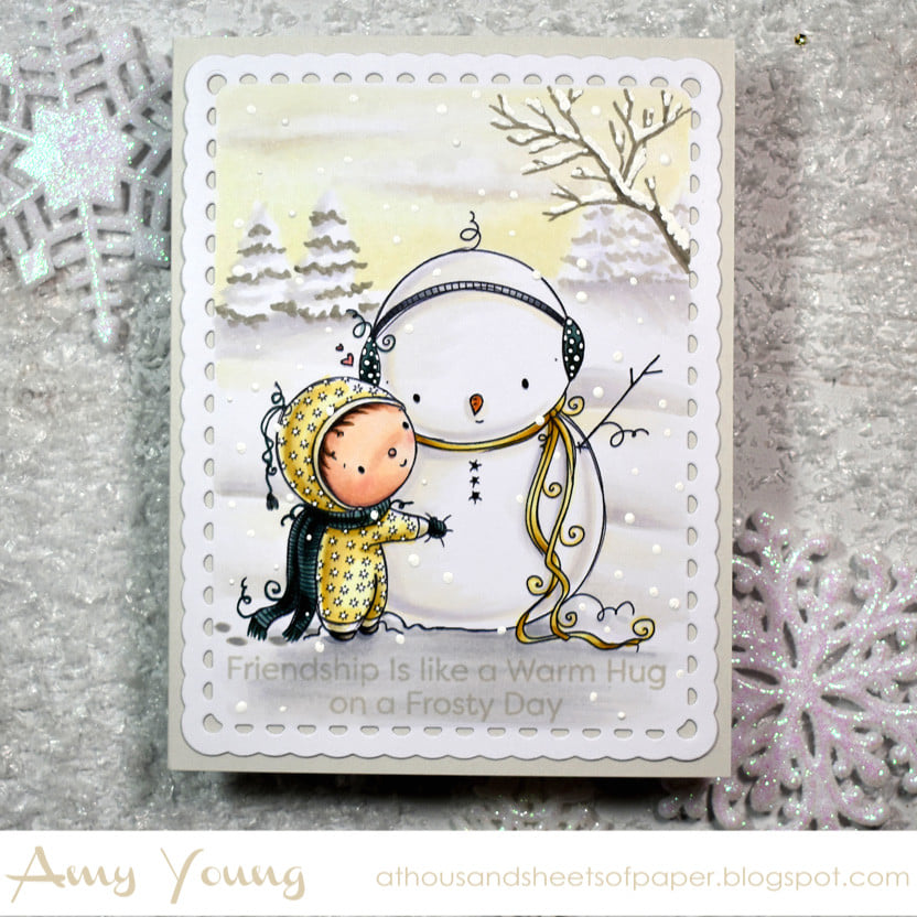 'Snowman Hug' Christmas Digital Stamp