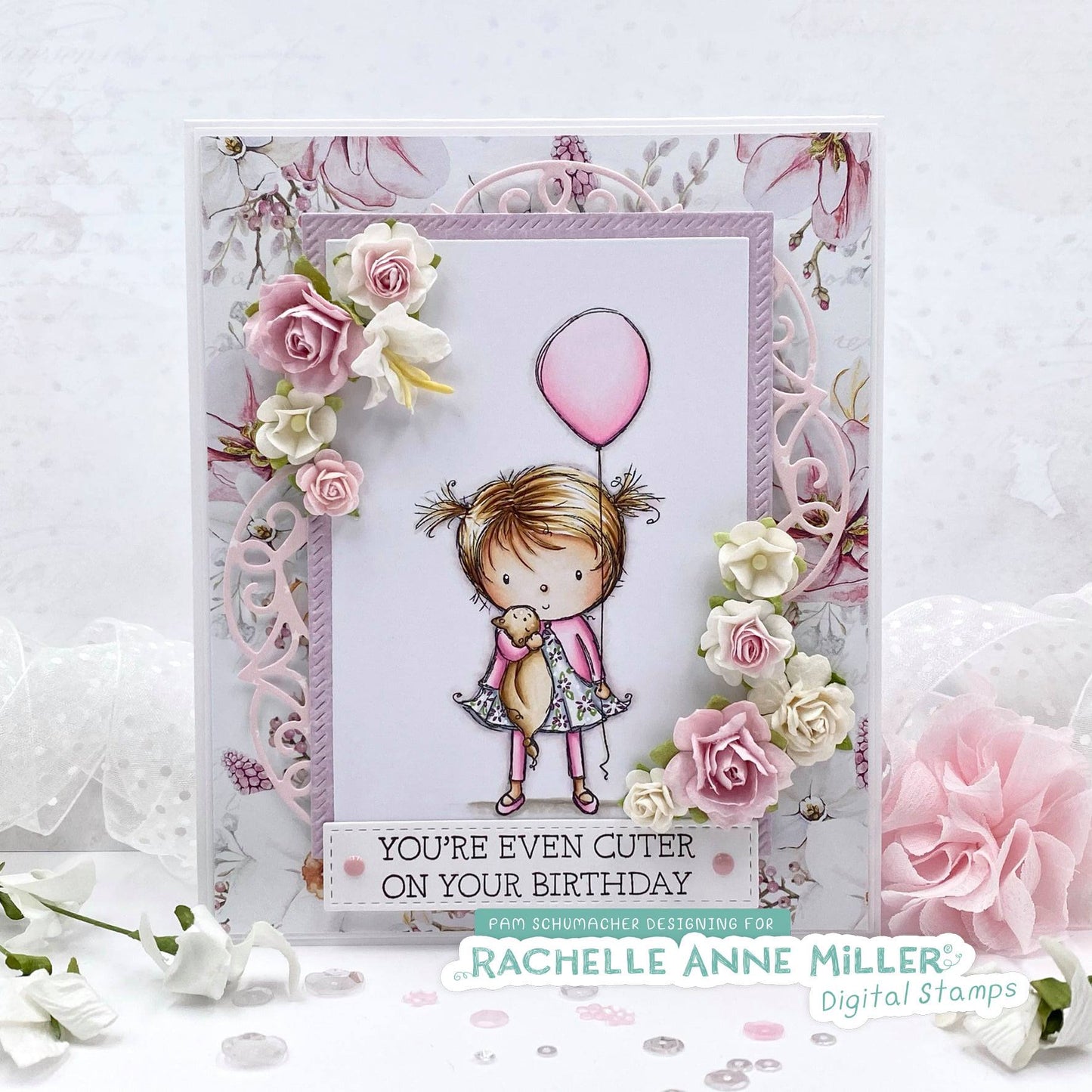 'Balloon Girl' Digital Stamp