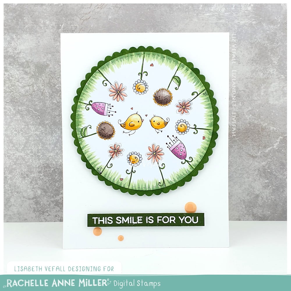 'Flower Love Birds' Digital Stamp