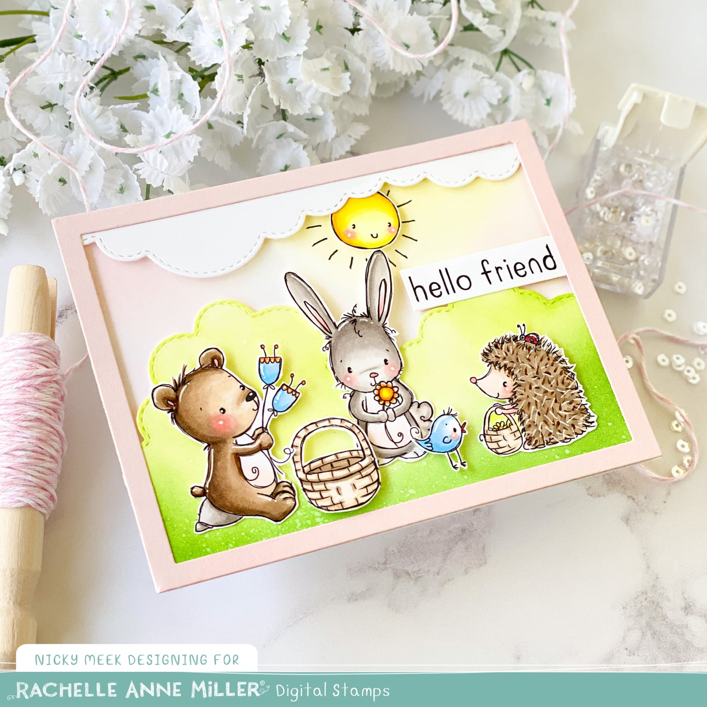 'Garden Friends'  Scene Creator Digital Stamp